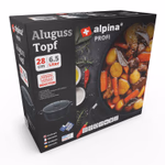 ALPINA főzőedény öntött alumínium 6,5liter teflon bevonattal, szilikon fogganytúval thumbnail 1