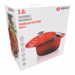 ALPINA Öntöttvas lábas 3,8l piros thumbnail 1