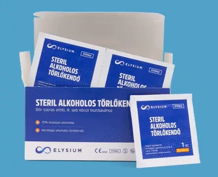 Elysium steril alkoholos törlőkendő 70%-os izopropil-alkohollal - Image 1 of 8