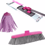 LIFETIME CLEAN Takarító szett 5db-os 3szín 120cm nyél, seprű, felmosó és mop fej disp(21) thumbnail 6