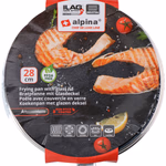 ALPINA serpenyő D28 cm, fedővel, 2 füllel. Indukciós, és minden hőforráshoz használható thumbnail 2