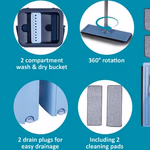 ALPINA Felmosó mop 6L vödörrel, 360 fokban forgatható felmosófejjel, mikroszálastörlőkendővel thumbnail 4