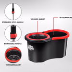 DIRT DEVIL felmosókészlet – 360 fokban forgó felmosó – kihúzható rúd – rozsdamentes acél nyél – vödör facsaró kosárral – 16 l thumbnail 4