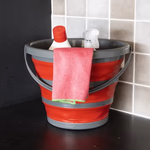 DIRT DEVIL Összenyomható vödör fogantyúval, 10L 32x24,5/5,5cm, bordó thumbnail 3