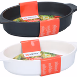 ALPINA kerámia sütőtál 27x17x5cm fehér/fekete ovális  thumbnail 1