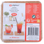 ALPINA Alátét parafa 6db Ø10x0,3/10x10x0,3cm 2 féle 
 thumbnail 3