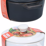 ALPINA kerámia sütőtál fedővel 180ml 12x9x5cm fehér/fekete  thumbnail 1