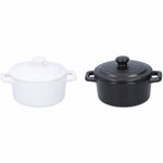 ALPINA kerámia sütőtál fedővel 180ml 12x9x5cm fehér/fekete  thumbnail 2