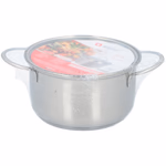 ALPINA rozsdamentes acél fazék fedővel, ezüst színű, 1,8l 16x9,5cm, indukciós, és minden hőforráshoz használható thumbnail 2