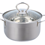 ALPINA rozsdamentes acél fazék fedővel, ezüst színű, 1,8l 16x9,5cm, indukciós, és minden hőforráshoz használható thumbnail 1