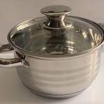 ALPINA rozsdamentes acél fazék fedővel, ezüst színű, 2,4l 18x10cm, indukciós, és minden hőforráshoz használható thumbnail 2