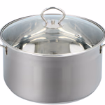 ALPINA rozsdamentes acél fazék fedővel, ezüst színű, 6l 24x13,5cm, indukciós, és minden hőforráshoz használható thumbnail 1