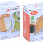 ALPINA Alátét 4 darabos bambusz/márvány 10x10x1cm, 2 féle  thumbnail 1