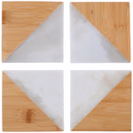 ALPINA Alátét 4 darabos bambusz/márvány 10x10x1cm, 2 féle  thumbnail 3