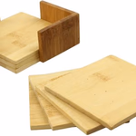 Poháralátét bambusz 6 darabos szett, 11cm, tartóban thumbnail 3