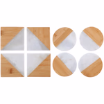 ALPINA Alátét 4 darabos bambusz/márvány 10x10x1cm, 2 féle  thumbnail 4