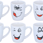 Bögre. kerámia "SMILE" 300ml, 6 féle 
