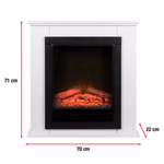 Kandalló (elektromos) és párkány 70x22x71cm 1800W 2 LED-es LUGANO - CLASSIC FIRE thumbnail 1