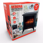 Kandalló (elektromos) lábakon álló VERONA 1800W 6LED 38x23x46cm - CLASSIC FIRE thumbnail 4