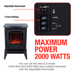 Kandalló (elektromos) TORINO 2000W LED fekete - CLASSIC FIRE thumbnail 1