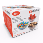 ALPINA Kínáló tál 3 részes 9cm D9x3,5cm üveg 