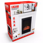 Kandalló (elektromos) + keret Lugano LED 1800W MDF termosztát 2LED 70x22x71cm CB E-COM - CLASSIC FIRE thumbnail 1