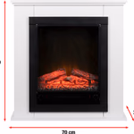 Kandalló (elektromos) + keret Lugano LED 1800W MDF termosztát 2LED 70x22x71cm CB E-COM - CLASSIC FIRE thumbnail 3