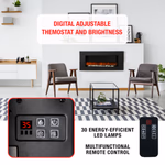 Kandalló (elektromos) fali, távirányítóval Vancouver 105,5cm 2000W 30LED 94x12x48cm E-COM - CLASSIC FIRE thumbnail 4