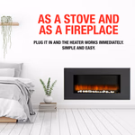 Kandalló (elektromos) fali, távirányítóval Vancouver 105,5cm 2000W 30LED 94x12x48cm E-COM - CLASSIC FIRE thumbnail 6