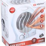 ALPINA Fűtőventilátor 2000W fehér biztonsági kikapcsoló 2 fokozat 1000W/2000W 22x13x27cm CB thumbnail 2