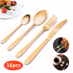 ALPINA rozsdamentes acél Evőeszköz készlet 16db-os, arany színű thumbnail 4