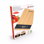 ALPINA Konyhai mérleg 5kg 21,5x15x1,6cm 220gr bambusz  thumbnail 1