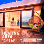 ALPINA Teraszfűtés - Elektromos - Beltéri és Kültéri - Infravörös - Távirányítóval - 2000W - IP55 thumbnail 2