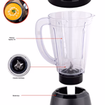 ALPINA turmixgép 1,5L 400W 2 sebesség, 4 rozsdamentes acél penge, fekete thumbnail 2