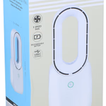 LIFETIME AIR Akkumulátoros ventilátor, lapát nélküli, 30x9x4cm LED világítással, fehér thumbnail 4