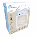 LIFETIME AIR Ventilátor asztali, párásító; 4.5L USB 18x7x23.5cm