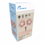 LIFETIME AIR Ventilátor asztali 3 sebességes USB 1200mAh pink 15x7x8cm 200g