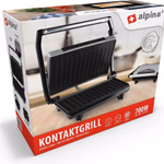 ALPINA Kontakt grill és Panini sütő, tapadásmentes bevonattal 700W thumbnail 7