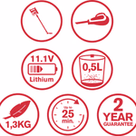 DIRT DEVIL álló Porszívó 2in1, vezeték nélküli, 80W, 0,5L, 11,1V-2200mAh lítium, 78 dB, 1.25kg, 6000Pa thumbnail 7