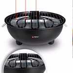 ALPINA Elektromos asztali BBQ 1250W, vizes füstcsillapítással, fekete és fehér színben thumbnail 6