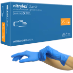 Mercator Nitrylex Classic Blue nitril kesztyű, púdermentes. 100 db, M méret thumbnail 3