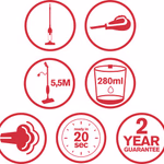 DIRT DEVIL 2az1-ben gőzfelmosó háromszög fejjel 1500W, 3.3kg thumbnail 8