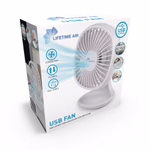 LIFETIME AIR - Ventilátor mini USB fehér 14,14x7x12cm 5v 1A 5W thumbnail 1
