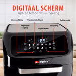 ALPINA AirFryer forrólevegős sütő 12L, 1800W, betekintő ablak thumbnail 3