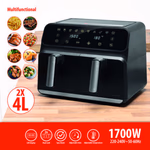 ALPINA AirFryer forrólevegős sütő duplatálcás, 2x4L, 1700W thumbnail 4