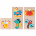 MARIONETTE WOODEN TOYS Fa puzzle állatos 5 féle thumbnail 2