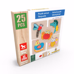 MARIONETTE WOODEN TOYS Fa puzzle állatos 5 féle