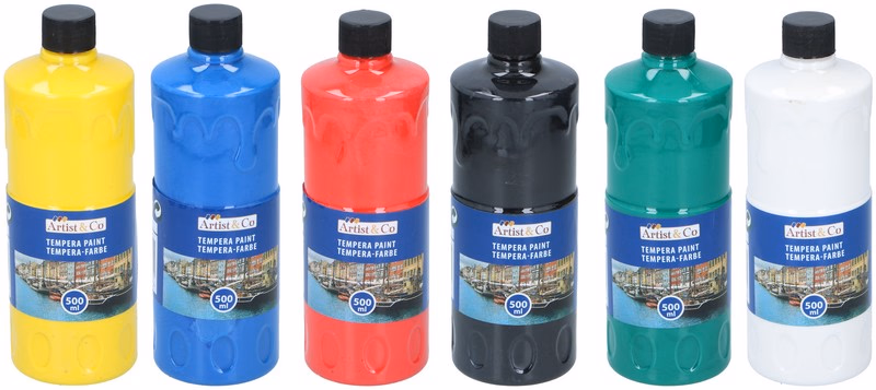 ARTIST&CO Tempera festék készlet, 6 féle szín x 500ml - Image 1 of 8