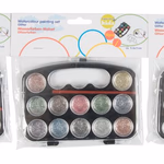 TOPWRITE Vízfesték csillámporos, 12 szín, palettán + ecset- 3 verzióban thumbnail 1