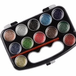 TOPWRITE Vízfesték csillámporos, 12 szín, palettán + ecset- 3 verzióban thumbnail 3